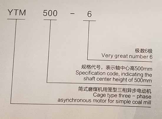 磨煤机用高压三相异步电动机型号意义